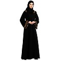 Classic abaya with embroidery work- Black Classic abaya with embroidery work- Black